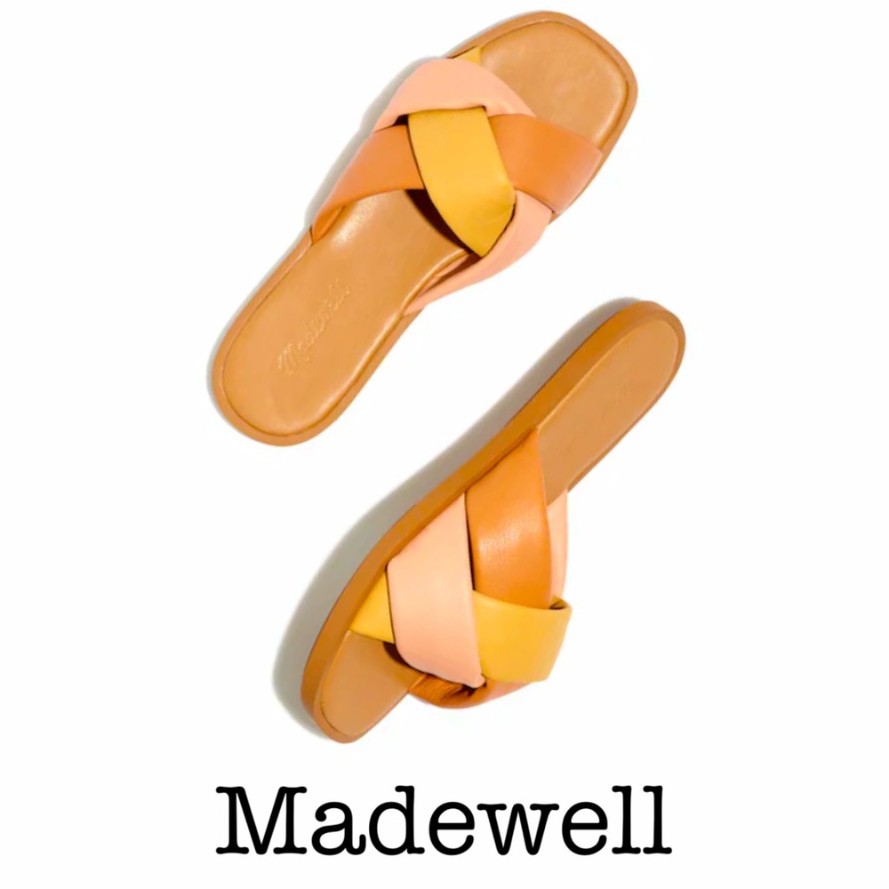 Madewell The Jayna Braided Tan Leather Sandals Size 7 1/2